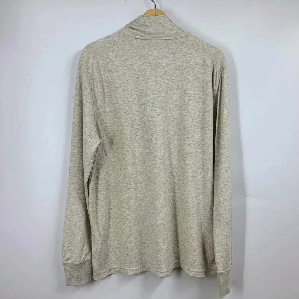 J.Crew Men's Double Knit Half Zip Long Sleeve‎ Cotton Pullover Sweatshirt Size L